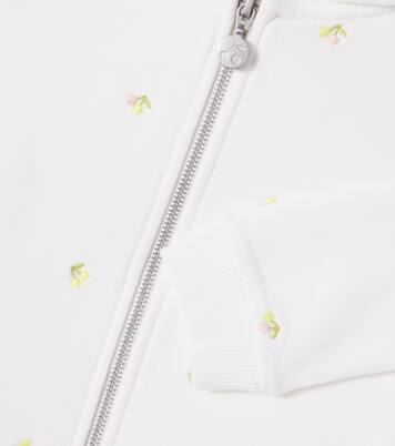 Embroidered cotton jersey zip-up hoodie | Bonpoint