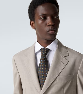 Floral silk jacquard tie | Rubinacci