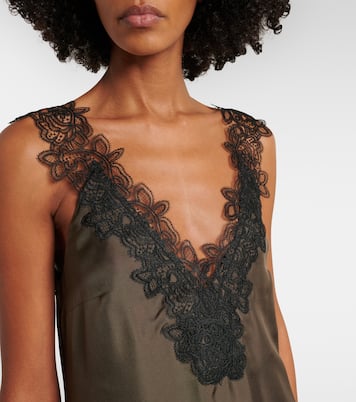 Abito lungo in seta con pizzo | Róhe