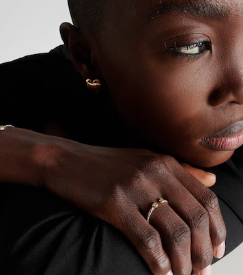 Anello Cable Open in argento sterling e oro 14kt con diamanti | David Yurman