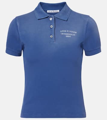Faded cotton-blend piqué polo shirt | Acne Studios