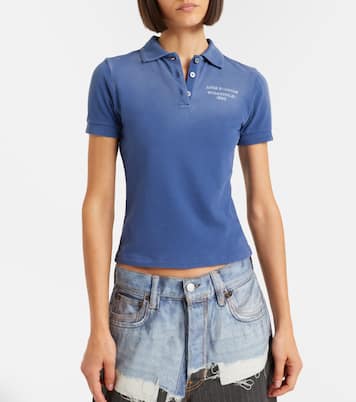 Faded cotton-blend piqué polo shirt | Acne Studios