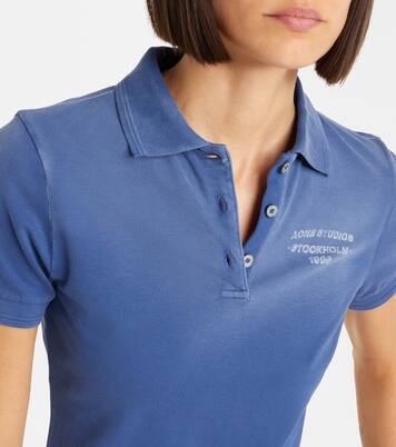 Faded cotton-blend piqué polo shirt | Acne Studios