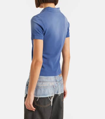 Faded cotton-blend piqué polo shirt | Acne Studios