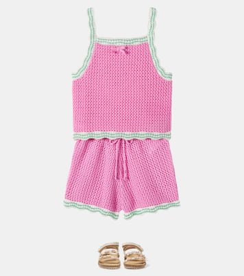 Set Marina aus Top und Shorts aus Häkelstrick | Bebe Organic