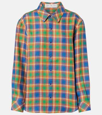 Brilliant linen shirt with lapis lazuli | God's True Cashmere