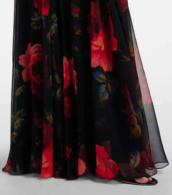 Off-Shoulder-Robe aus Seidenchiffon | Carolina Herrera