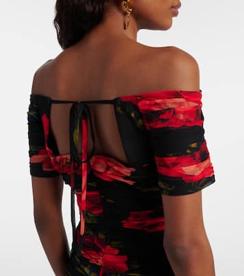 Off-Shoulder-Robe aus Seidenchiffon | Carolina Herrera