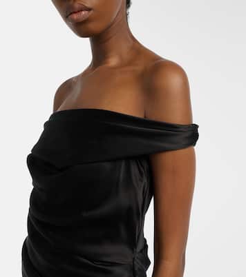 Robe Bardot aus Seidencharmeuse | The Sei