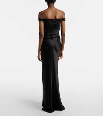 Robe Bardot aus Seidencharmeuse | The Sei