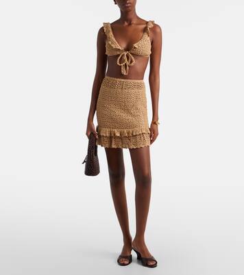 Brigitte crochet cotton miniskirt | Anna Kosturova