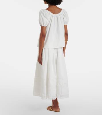 Falda larga Lyon de algodón con encaje | Faithfull