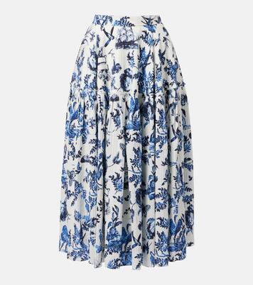 Falda midi de popelín floral | Erdem