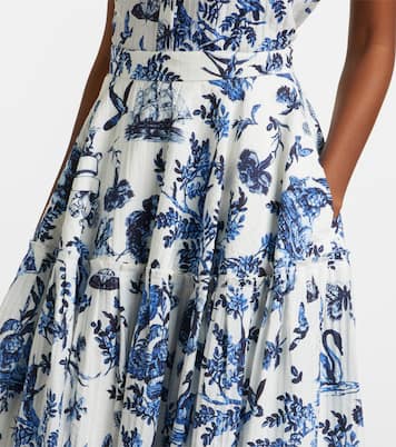 Falda midi de popelín floral | Erdem
