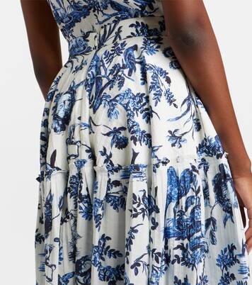 Falda midi de popelín floral | Erdem