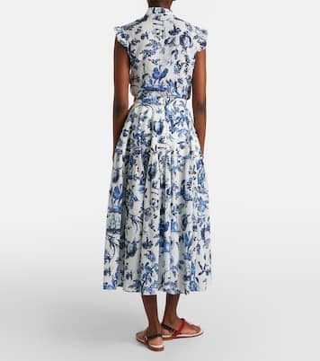 Falda midi de popelín floral | Erdem