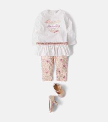 Baby cotton jersey T-shirt and pants set | Monnalisa