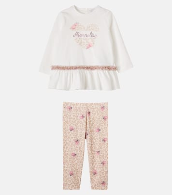 Baby cotton jersey T-shirt and pants set | Monnalisa