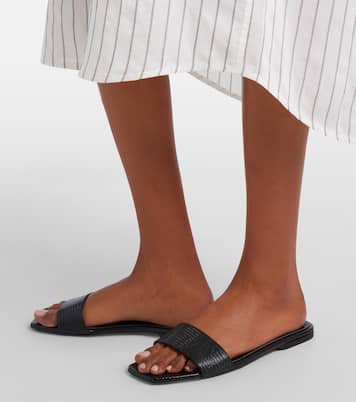 Lizard-effect leather slides | Toteme