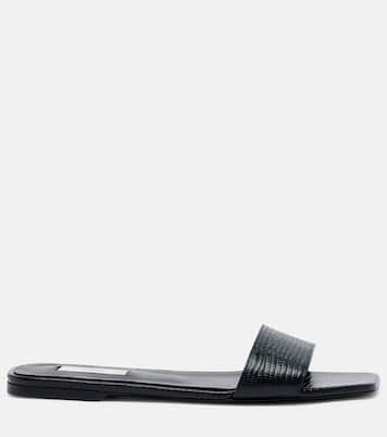 Lizard-effect leather slides | Toteme