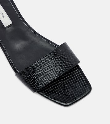 Lizard-effect leather slides | Toteme