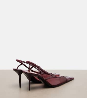 Renée leather-trimmed slingback pumps | Saint Laurent