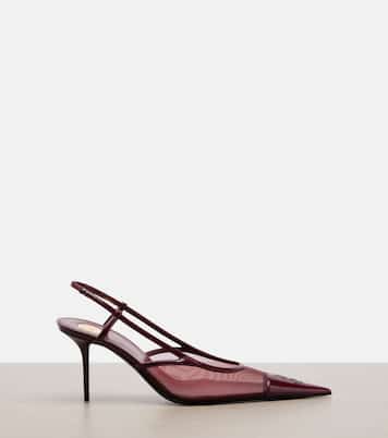 Renée leather-trimmed slingback pumps | Saint Laurent