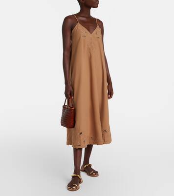 Broderie anglaise cotton slip dress | Juliet Dunn