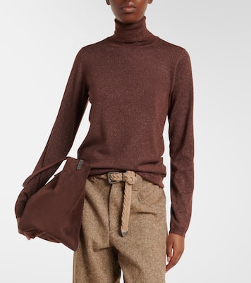 Cashmere and silk-blend turtleneck sweater | Brunello Cucinelli