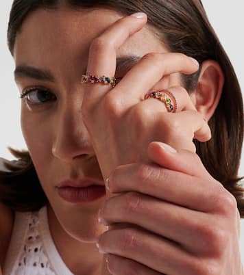 Rainbow Frenzy 18kt gold, diamond and sapphire ring | Suzanne Kalan