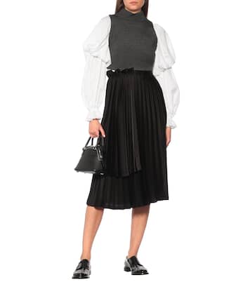 Cropped-Top mit Wollanteil | Noir Kei Ninomiya