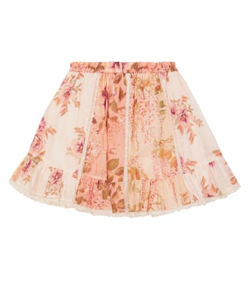 Jupe Rosa Spliced en coton | Zimmermann Kids