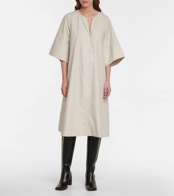 Robe midi en coton mélangé | Deveaux New York