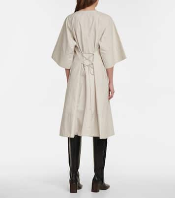 Robe midi en coton mélangé | Deveaux New York