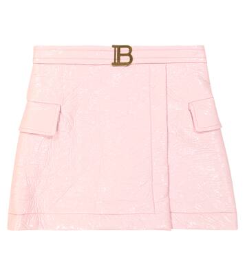 Jupe en coton mélangé enduit | Balmain Kids