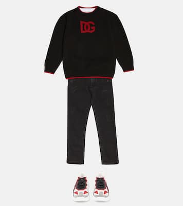 Daymaster suede-paneled sneakers | Dolce&Gabbana Kids