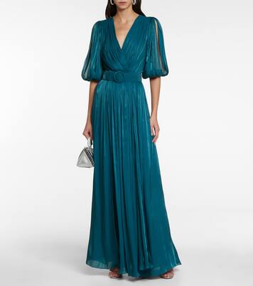 Brennie iridescent georgette gown | Costarellos