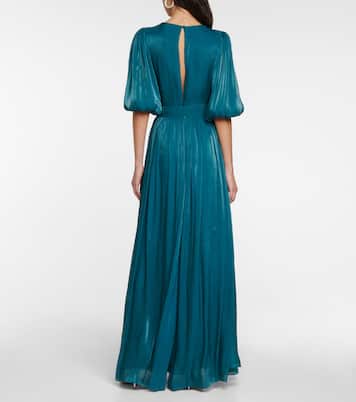 Brennie iridescent georgette gown | Costarellos