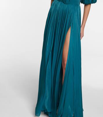 Brennie iridescent georgette gown | Costarellos