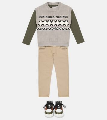 Jacquard cotton sweater vest | Il Gufo