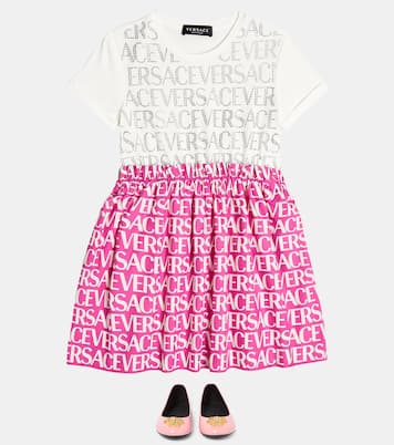 Logo cotton jersey T-shirt dress | Versace Kids