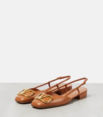VLogo Signature 20 leather slingback pumps | Valentino Garavani