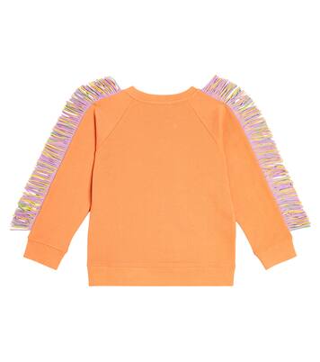 Fringed cotton jersey sweatshirt | Stella McCartney Kids