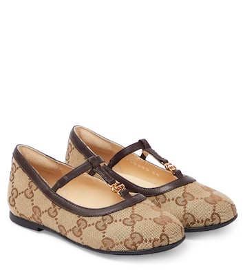 Ballerinas Double G aus Canvas mit Leder | Gucci Kids