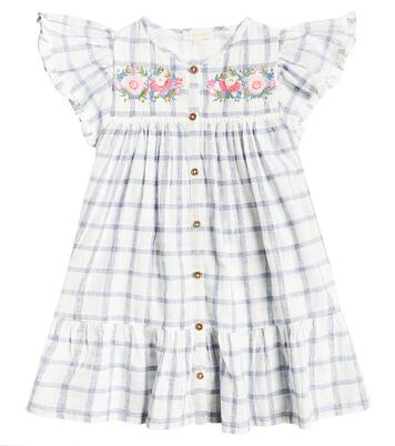Carlina checked cotton and linen dress | Louise Misha
