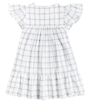Carlina checked cotton and linen dress | Louise Misha