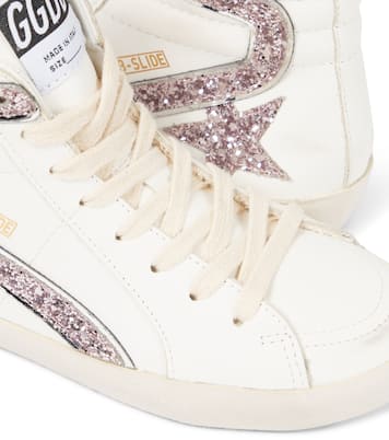 Glitter leather sneakers | Golden Goose Kids