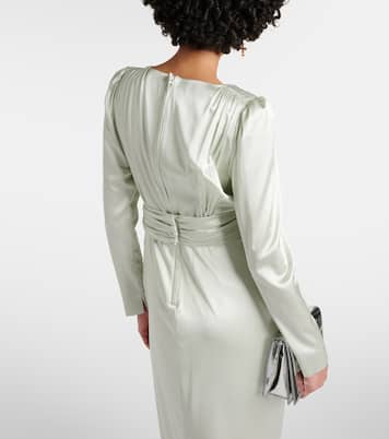 Gathered front-slit silk-blend gown | Dolce&Gabbana