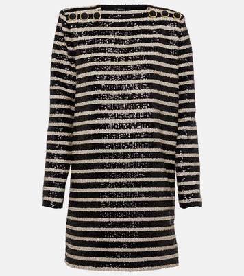 Robe rayée à sequins | Balmain