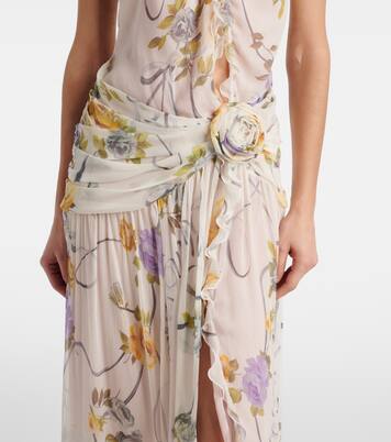 Robe longue en soie à fleurs | Blumarine